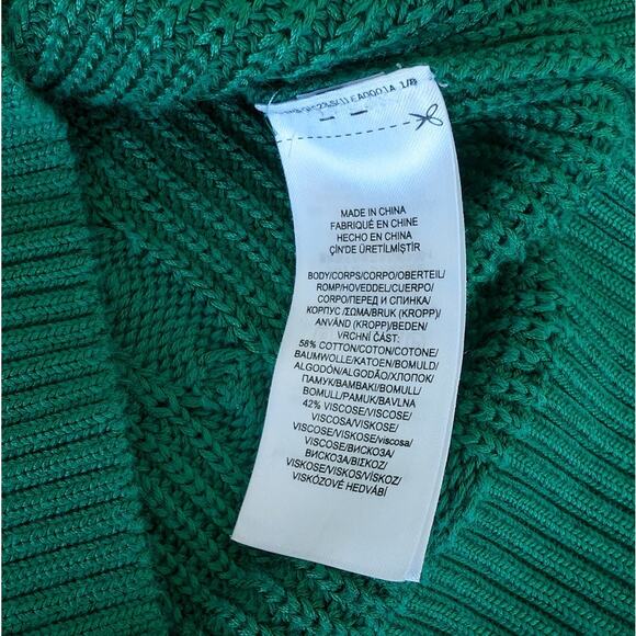 Lauren Ralph Lauren Green Cable Knit Cotton Long Sleeve Sweater, size S - Picture 6 of 7